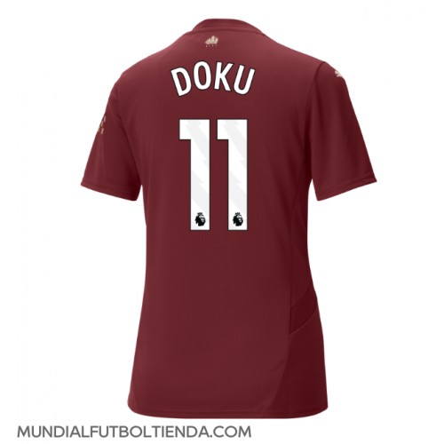 Camiseta Manchester City Jeremy Doku #11 Tercera Equipación Replica 2024-25 para mujer mangas cortas